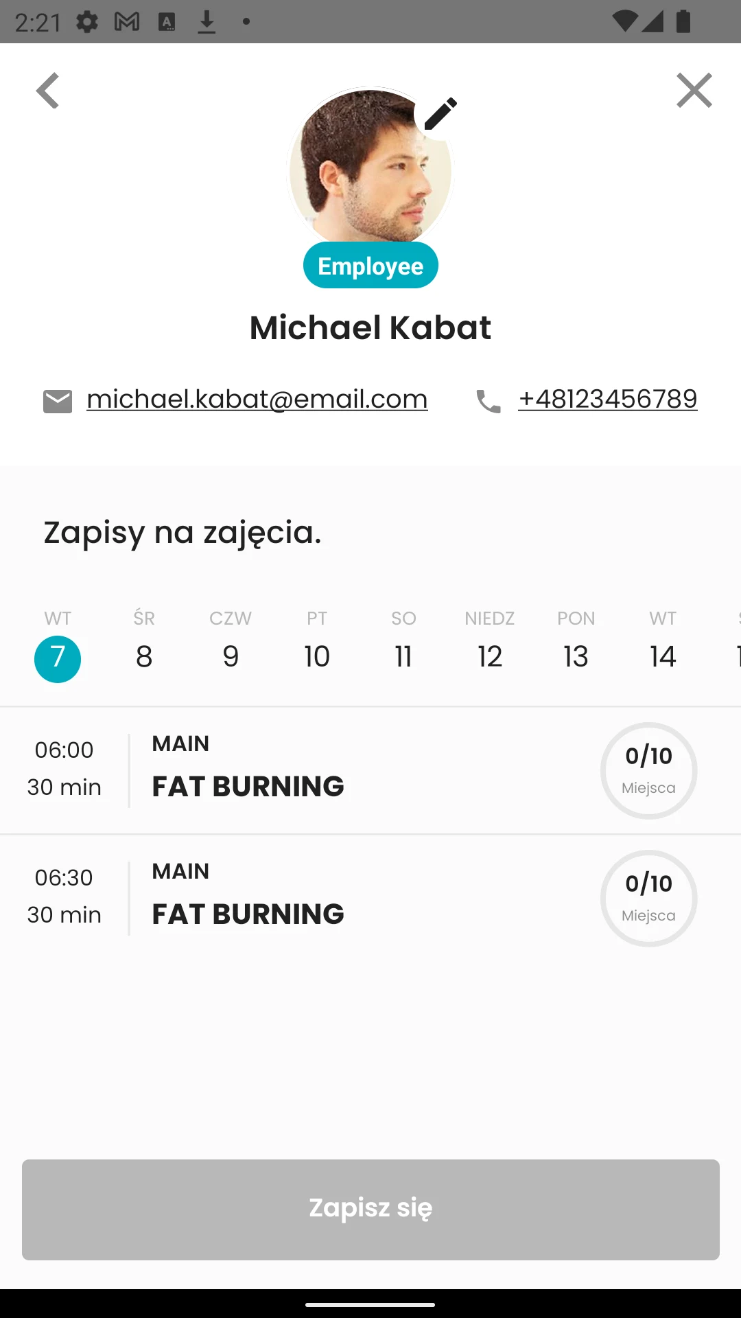 eFitness Scanner screenshot
